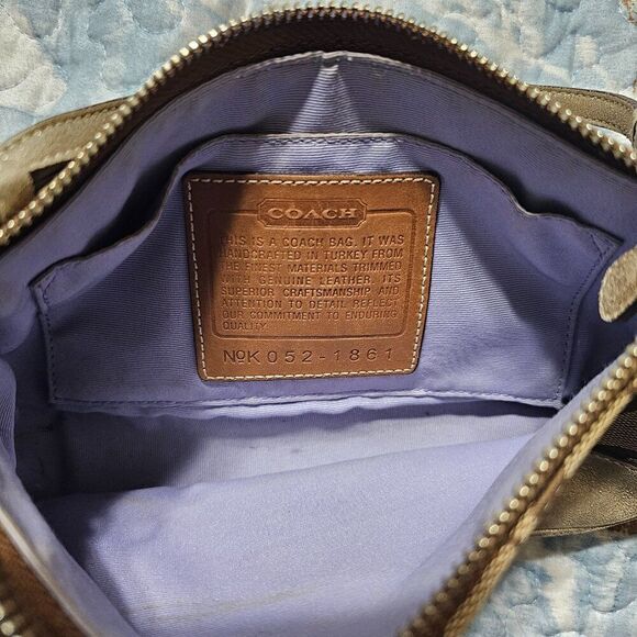 2005 Metallic champagne suede y2k Coach Demi Shoulder Bag - Picture 7 of 7